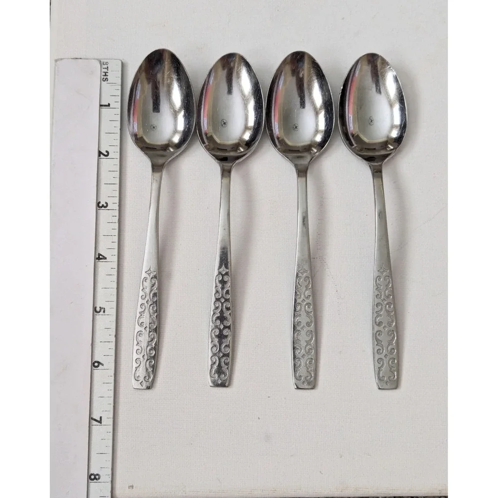Vtg MCM Stainless Imperial Scroll Cadiz Japan Flatware Spoons Forks (Lot of 21)